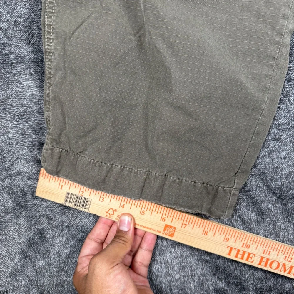 Vintage J Crew Pants Mens 34x28 Green Broken-In Cargo Flannel Lined Ripstop Work
